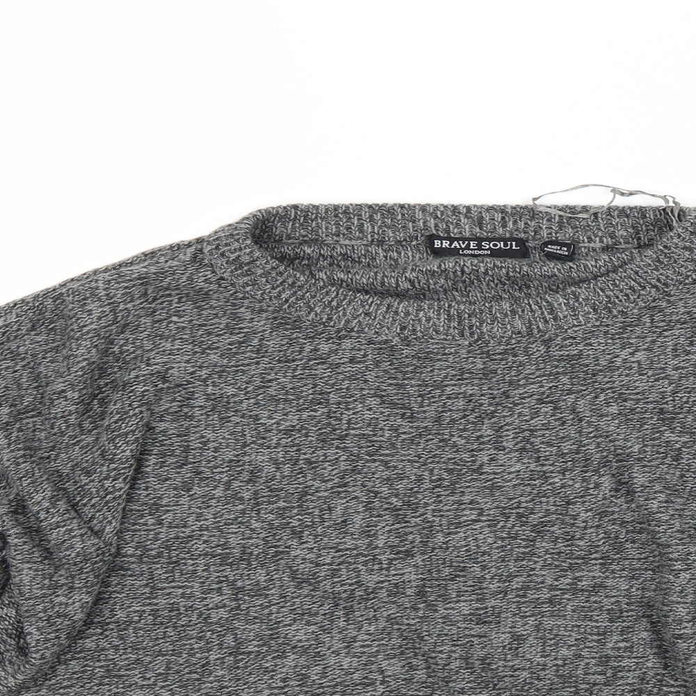 Brave Soul Womens Grey   Pullover Jumper Size M