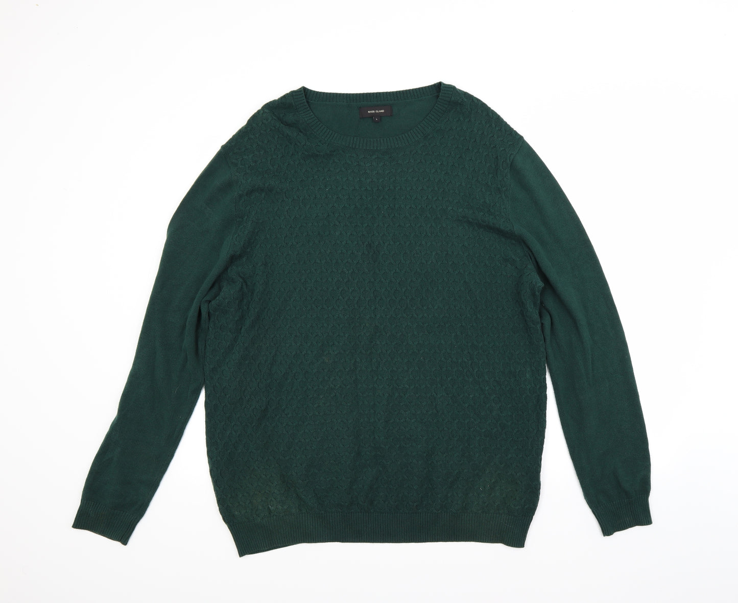 River Island Mens Green   Pullover Jumper Size L