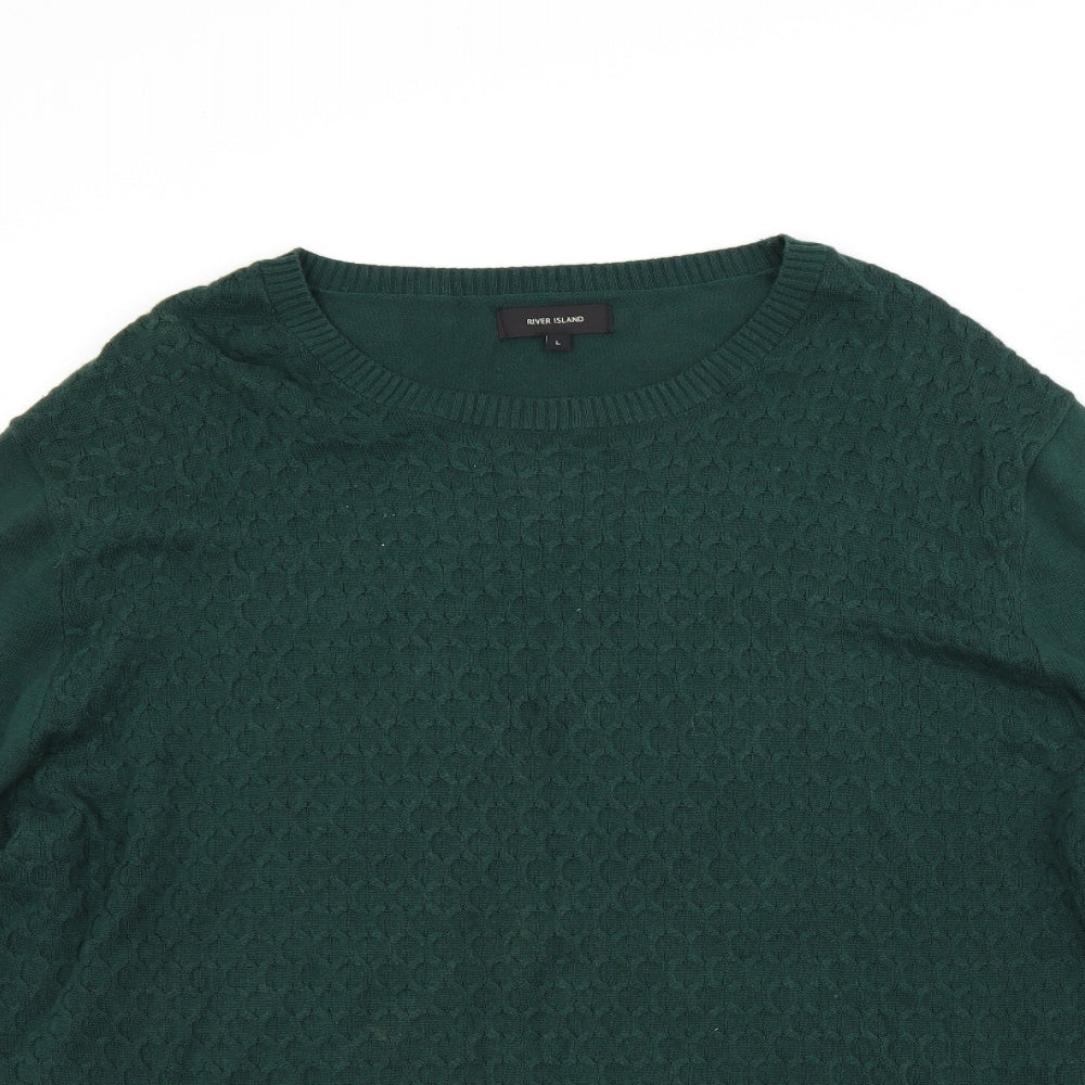 River Island Mens Green   Pullover Jumper Size L