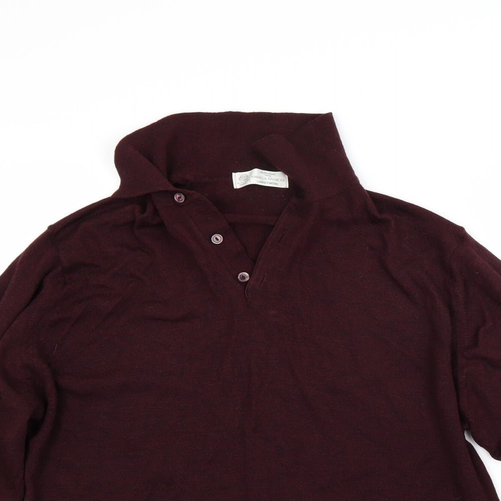 Marks and Spencer Mens Red    Polo Size M