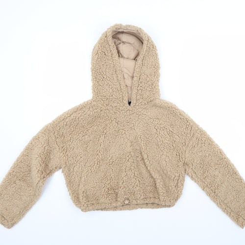 New Look Girls Beige  Fleece Pullover Hoodie Size 12 Years