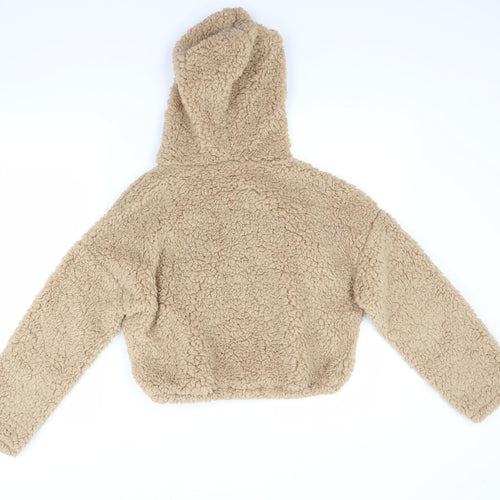 New Look Girls Beige  Fleece Pullover Hoodie Size 12 Years