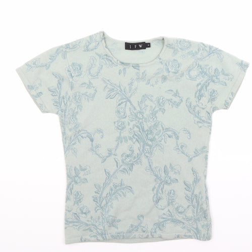 JFW Womens Green Floral  Pullover Jumper Size S