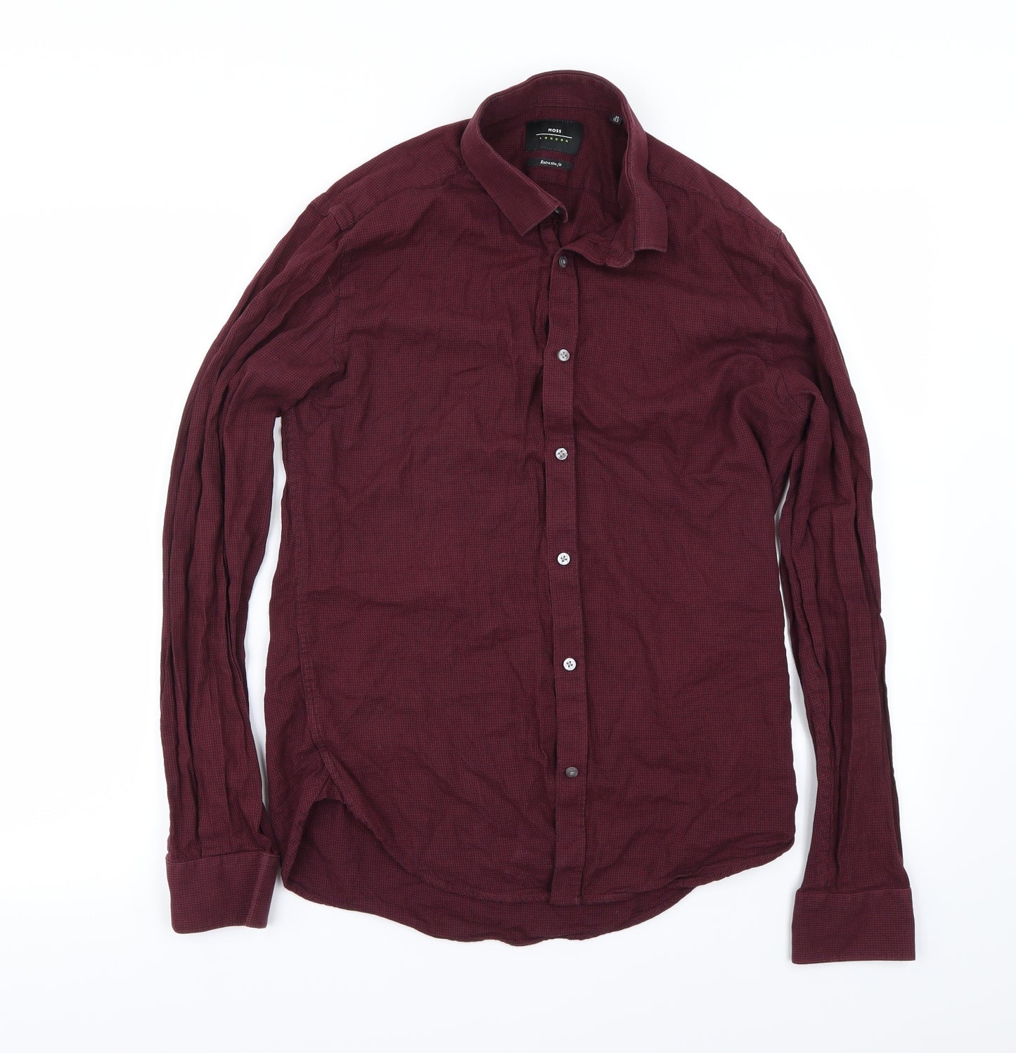 Moss London  Mens Red    Button-Up Size M