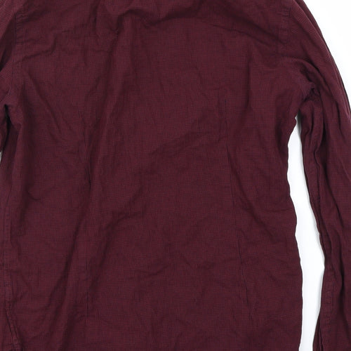 Moss London  Mens Red    Button-Up Size M