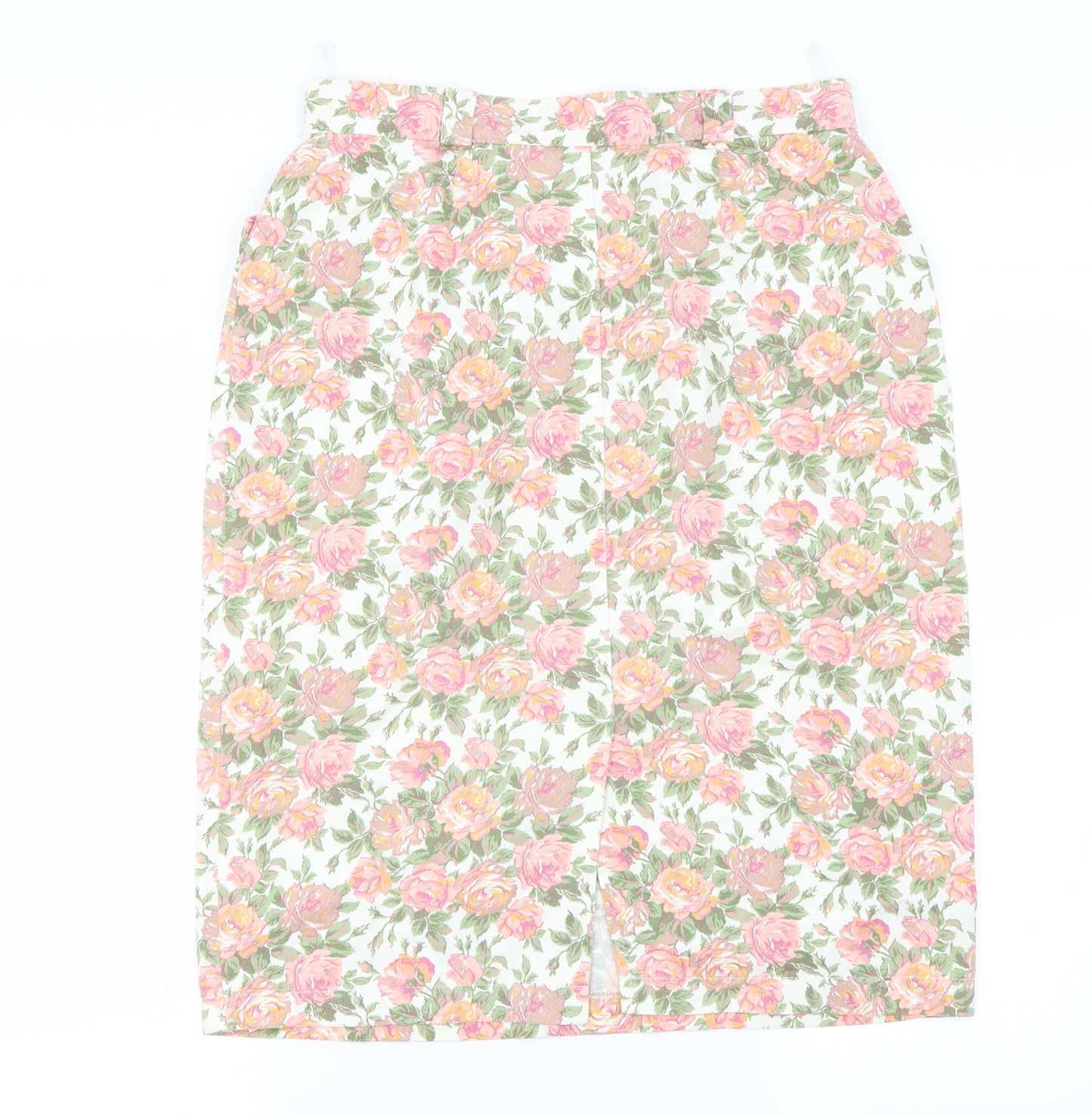 St Michael Womens Ivory Floral  A-Line Skirt Size 14