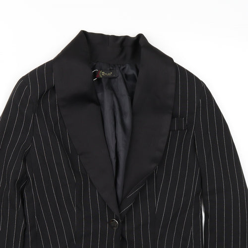 Gdg Actuel Womens Black Striped  Jacket Blazer Size XS