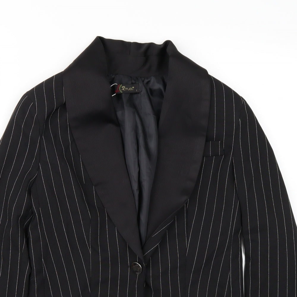Gdg Actuel Womens Black Striped  Jacket Blazer Size XS