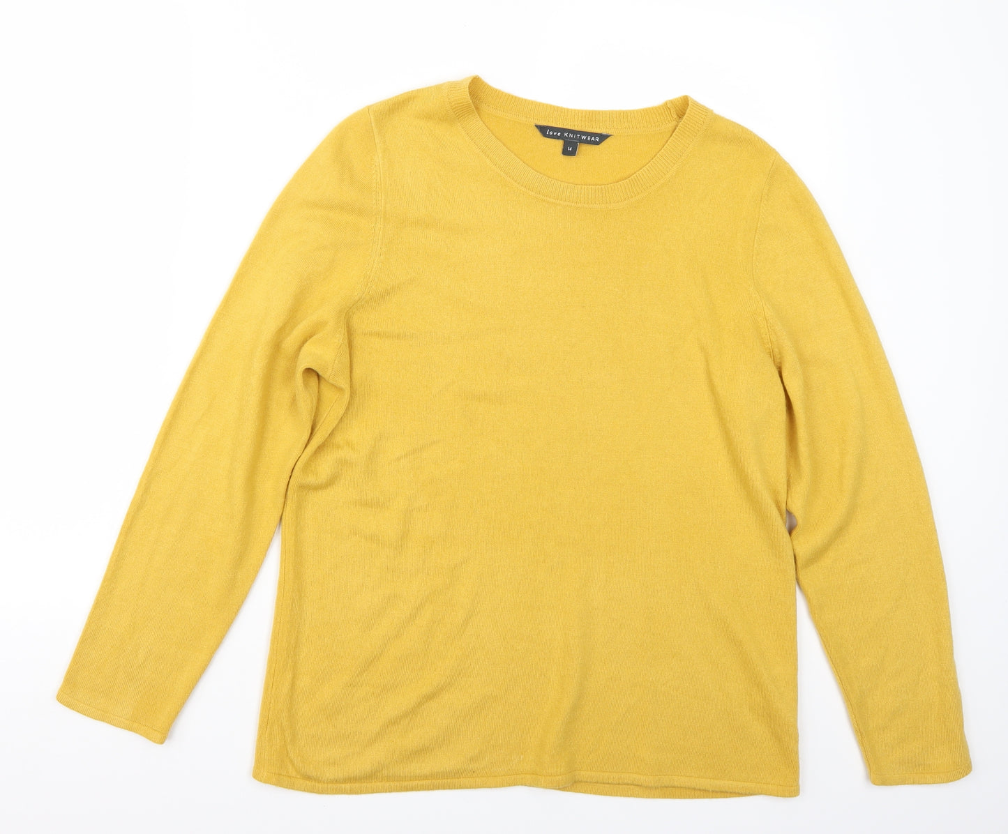 F&F Womens Yellow   Pullover Jumper Size 14