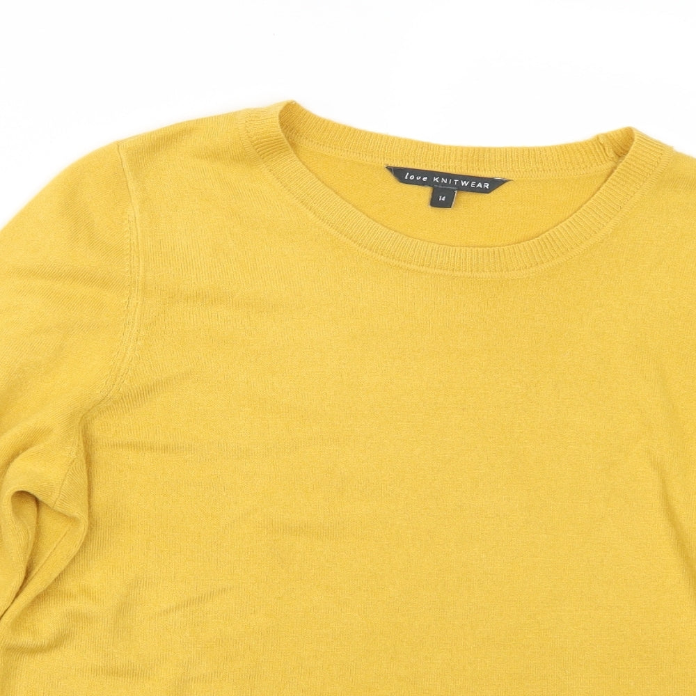 F&F Womens Yellow   Pullover Jumper Size 14