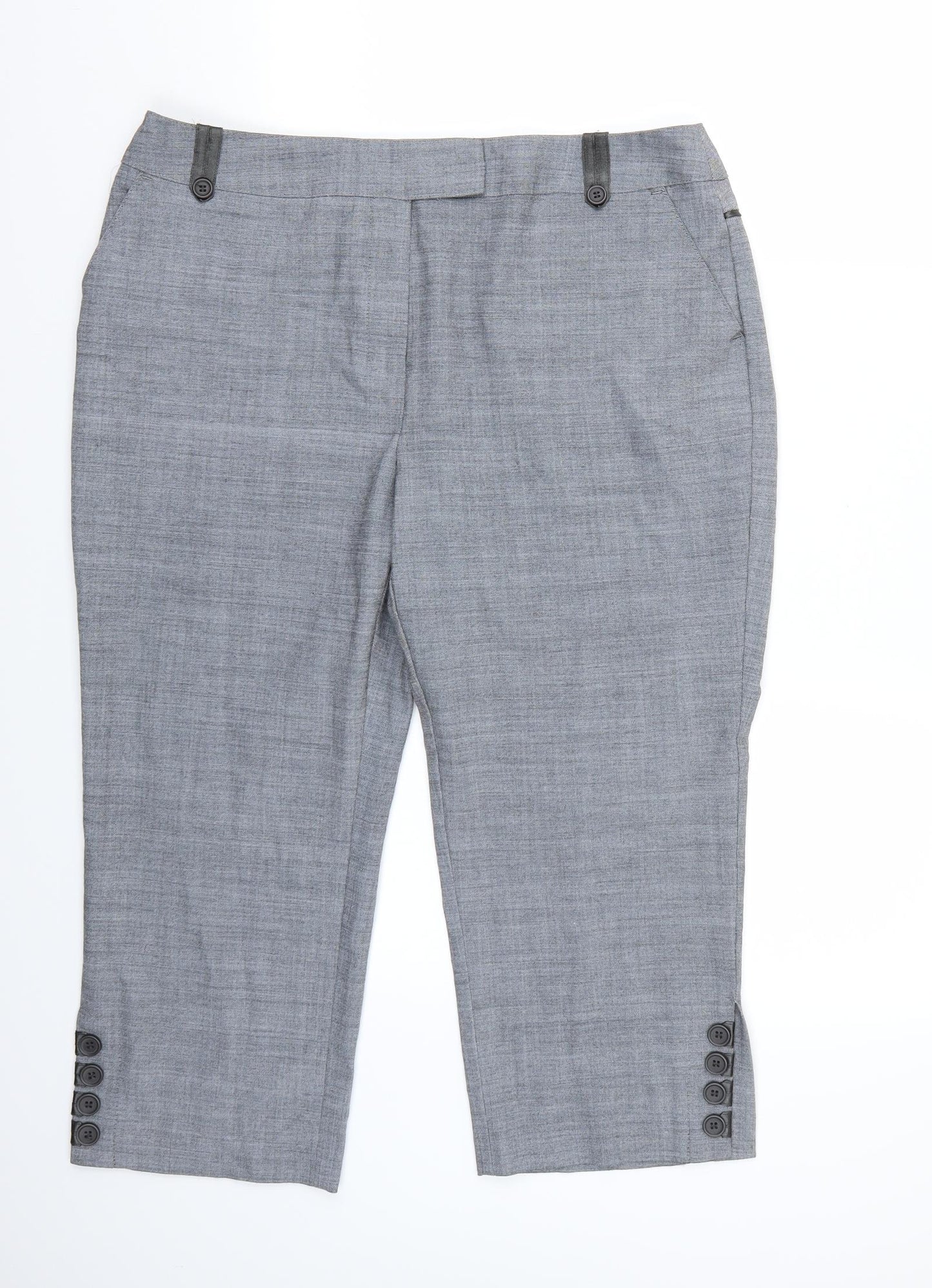 Marks and Spencer Womens Grey   Cropped Trousers Size 16 L21 in