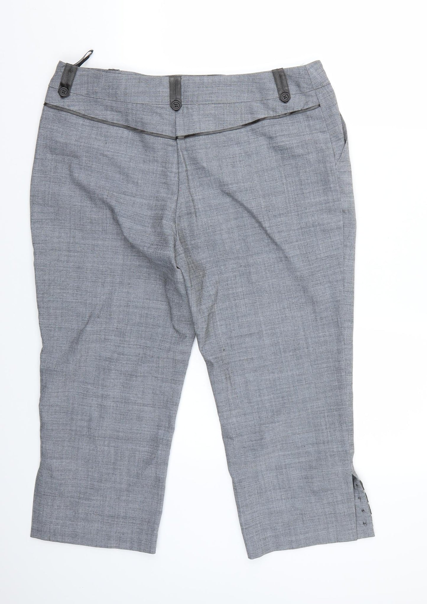 Marks and Spencer Womens Grey   Cropped Trousers Size 16 L21 in