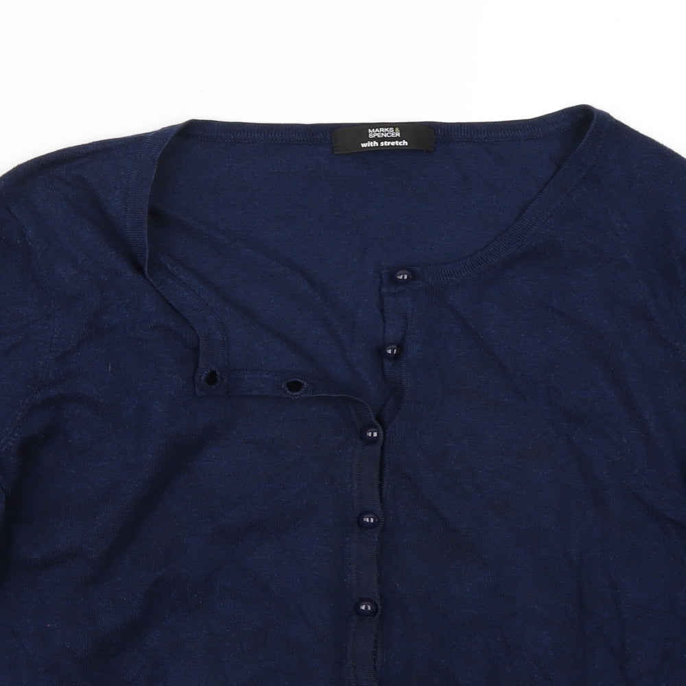 Marks and Spencer Womens Blue   Cardigan Jumper Size 16