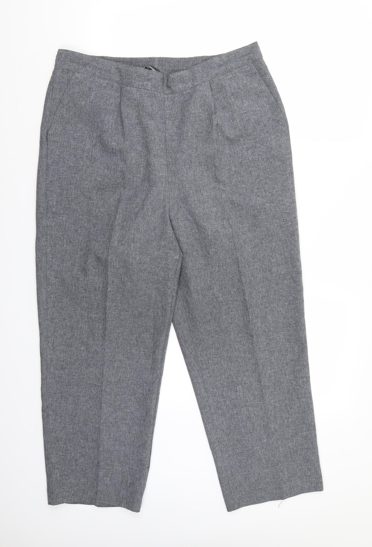 Bonmarché Womens Grey   Cropped Trousers Size 16 L25 in