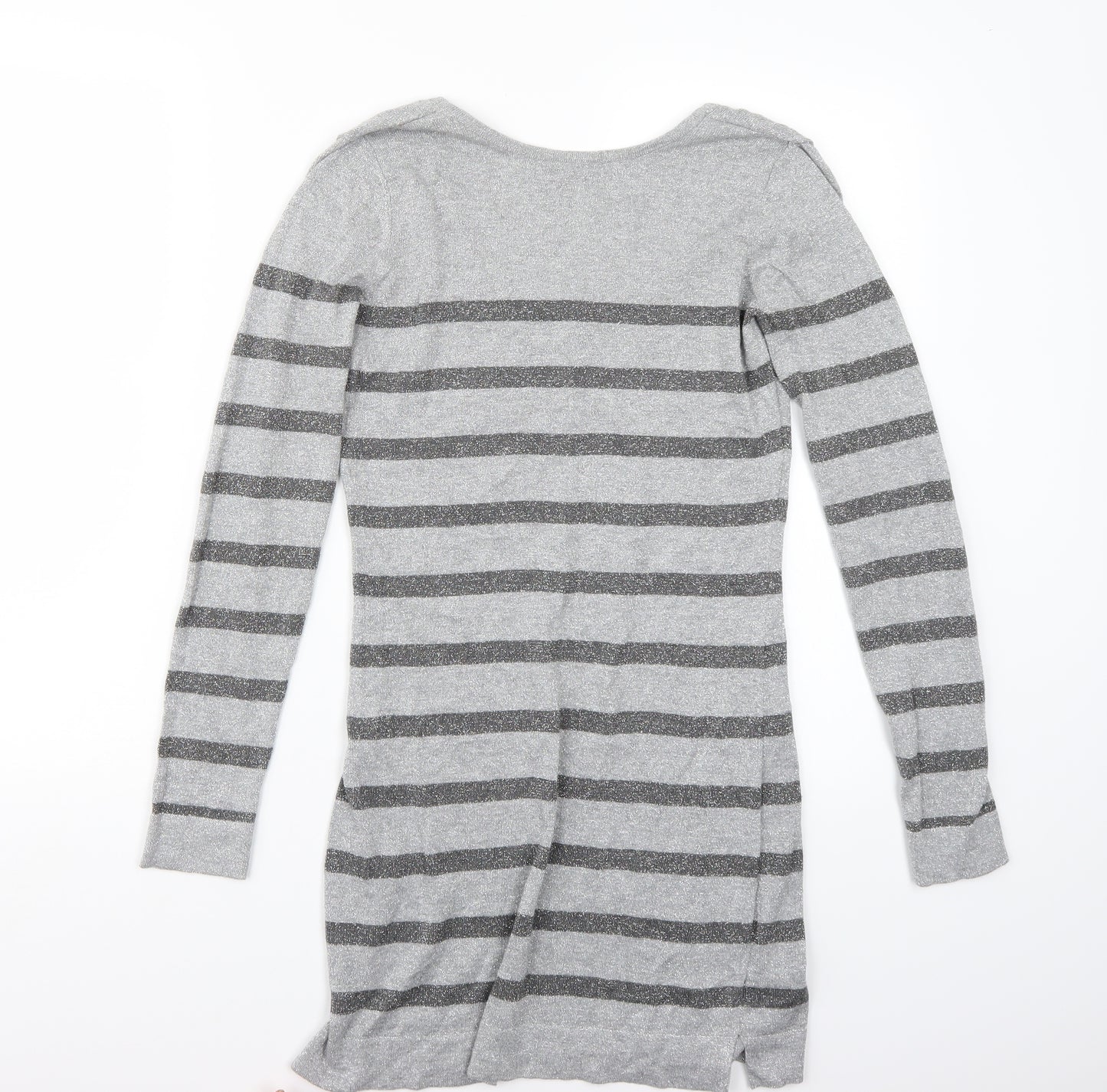 Dorothy Perkins Womens Grey Striped  Pullover Jumper Size 8
