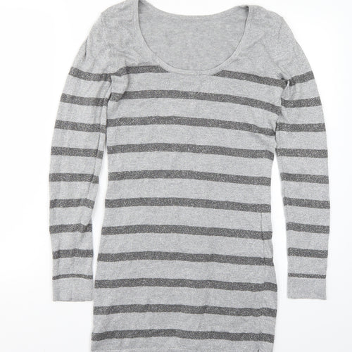 Dorothy Perkins Womens Grey Striped  Pullover Jumper Size 8