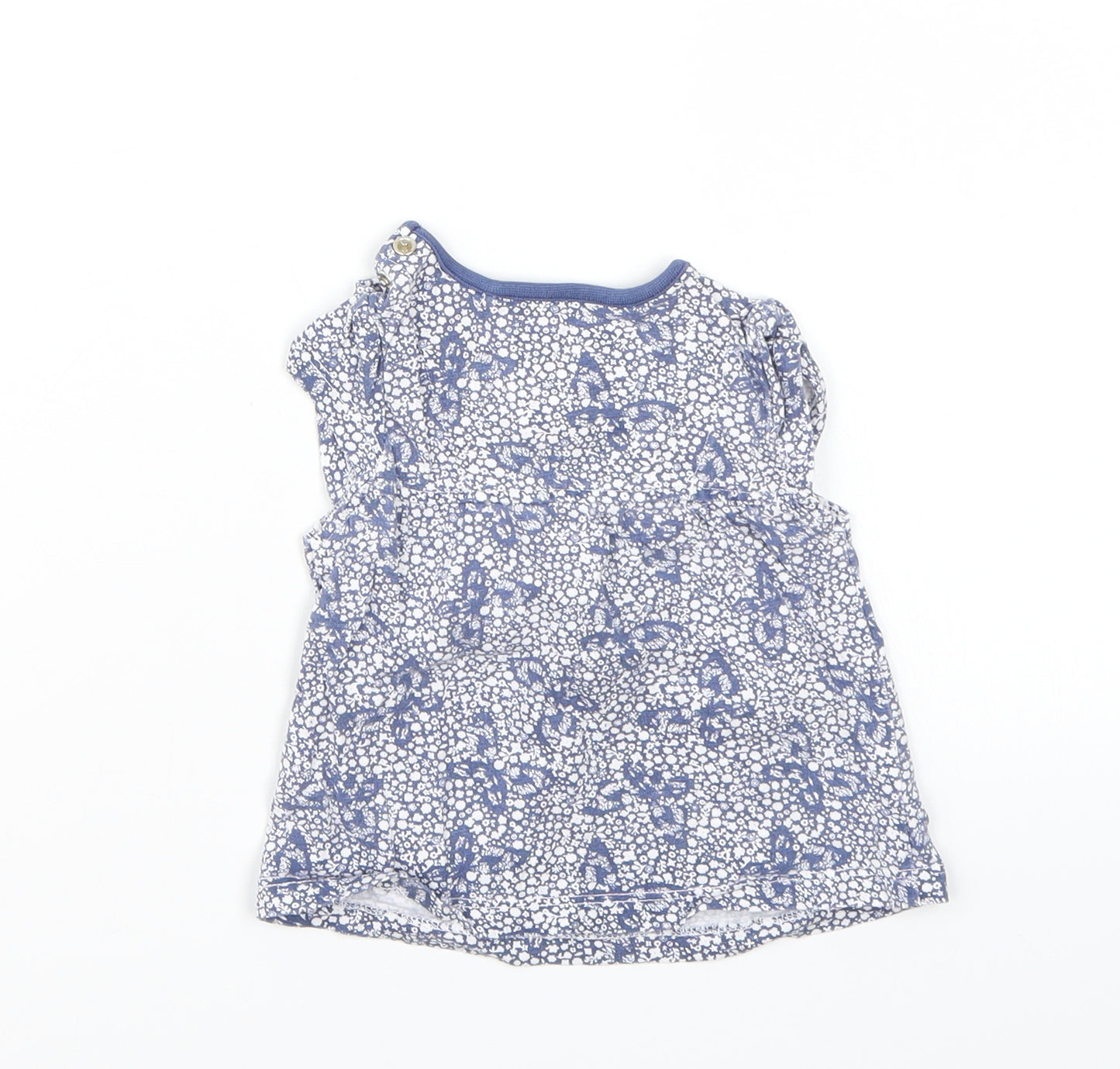 TU Girls White Floral  Basic T-Shirt Size 3-6 Months