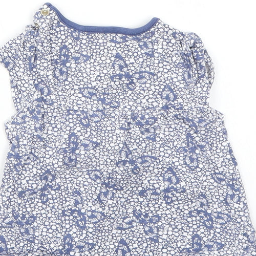 TU Girls White Floral  Basic T-Shirt Size 3-6 Months