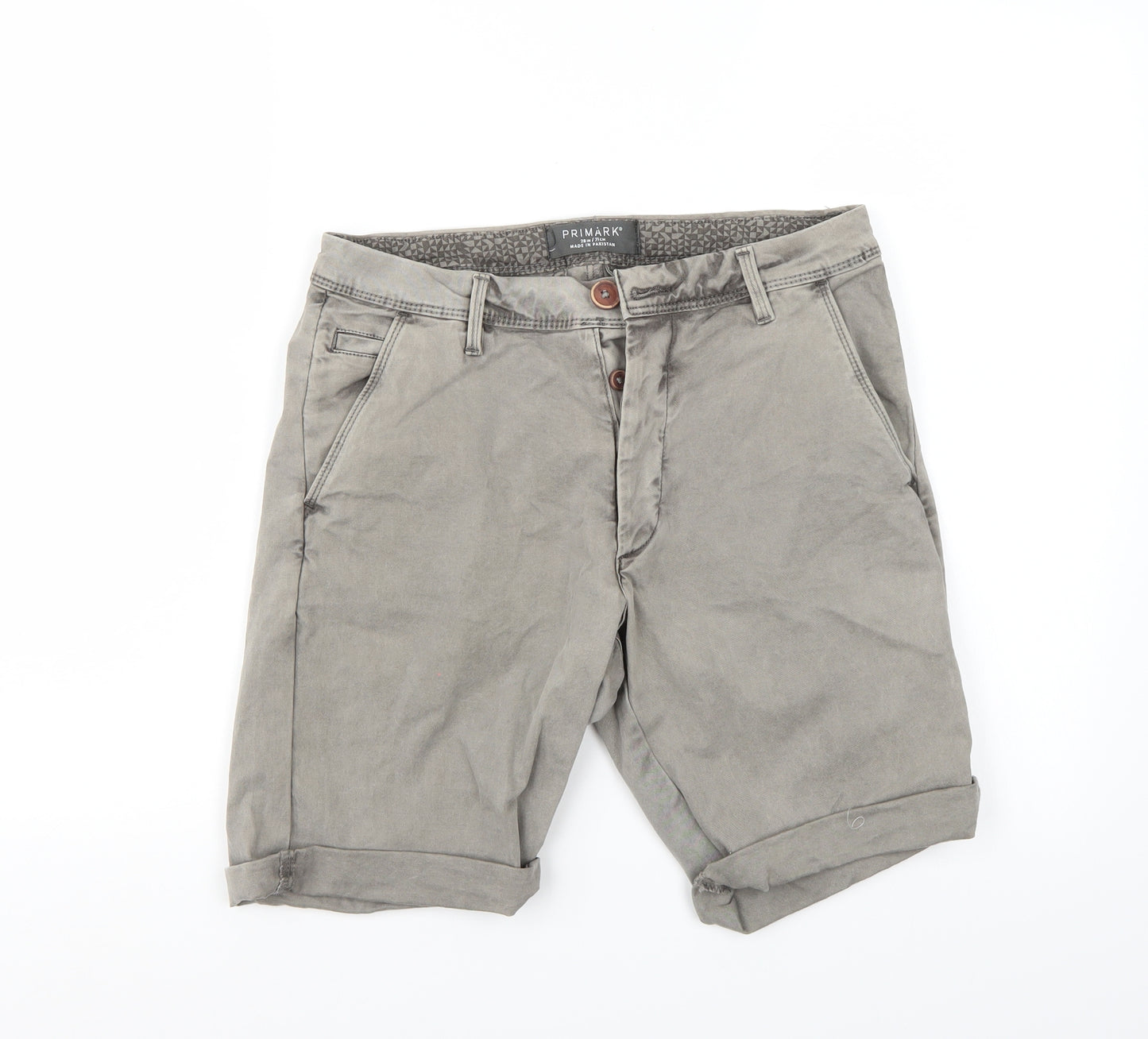 Primark Mens Grey   Chino Shorts Size 28 in