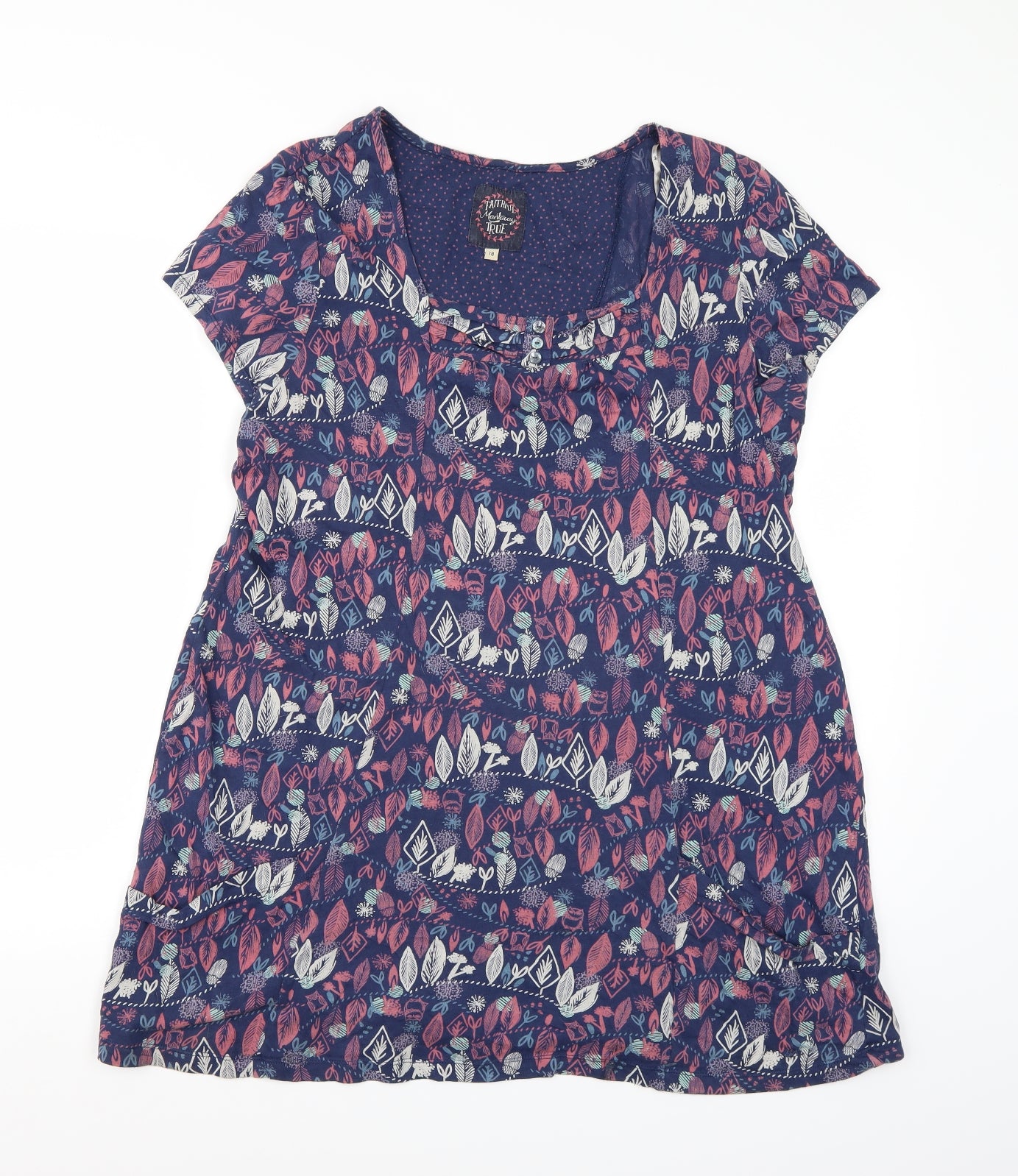 Mantaray Womens Blue Floral Rayon A-Line  Size 18