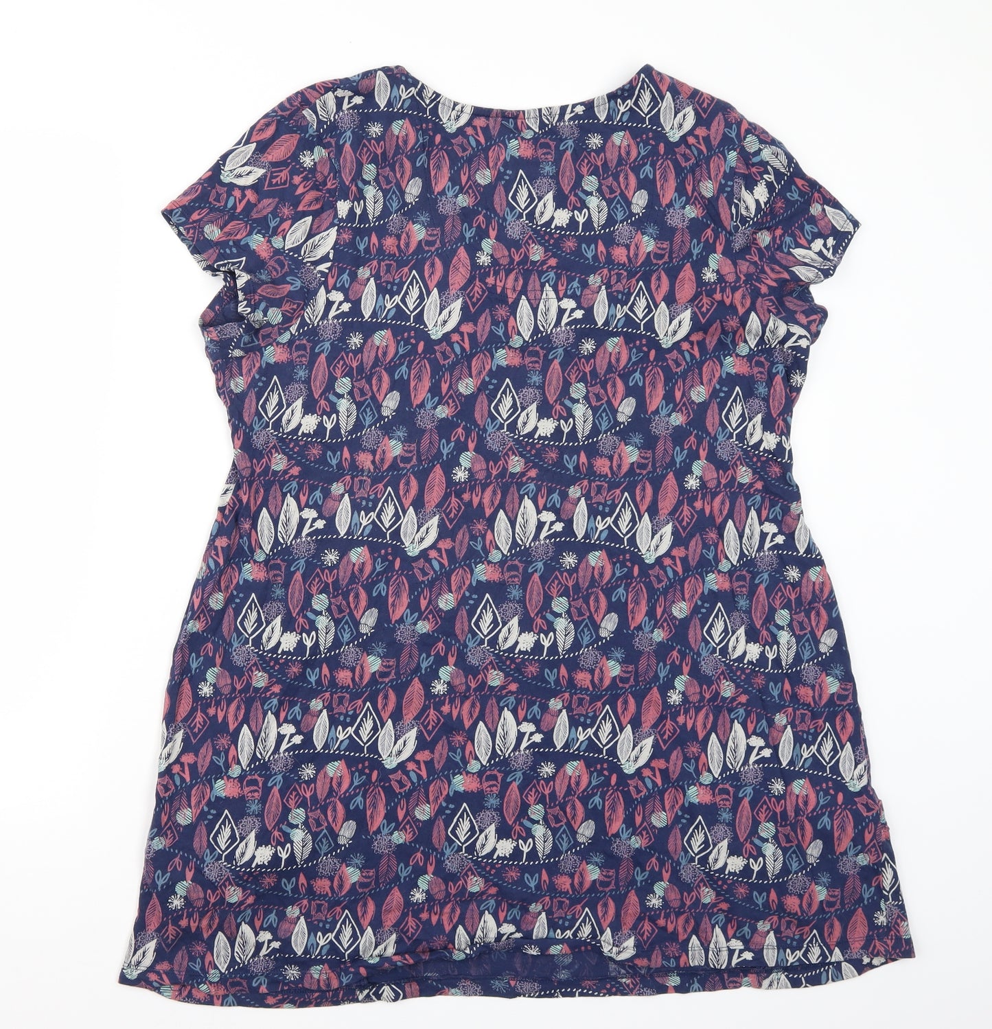 Mantaray Womens Blue Floral Rayon A-Line  Size 18