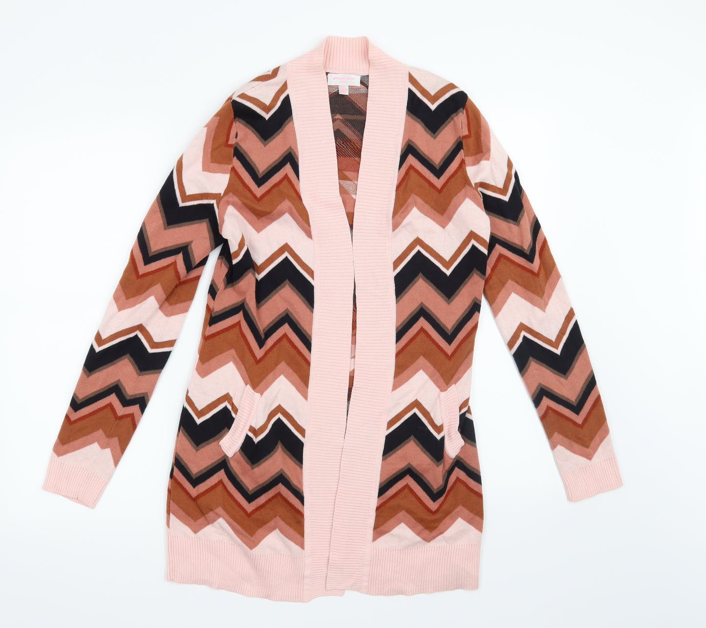 Gharani Strok Womens Pink Geometric  Cardigan Jumper Size S