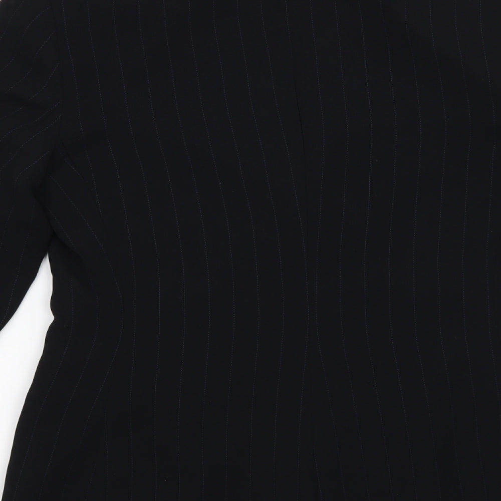 NEXT Womens Black Striped  Jacket Suit Jacket Size 8