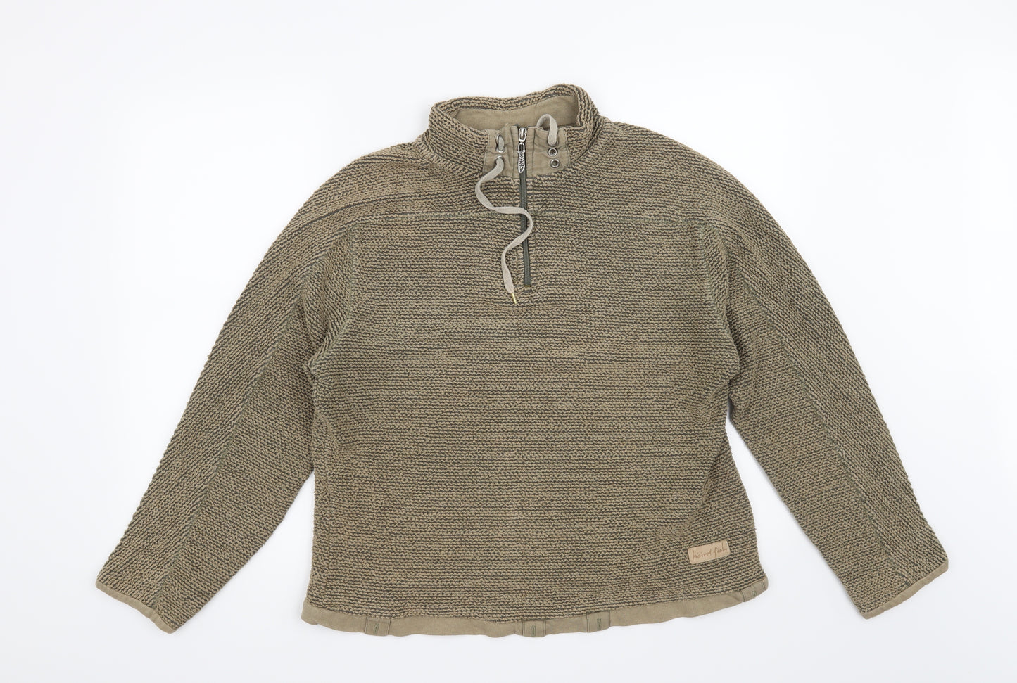 WEIRDFISH Mens Beige   Pullover Sweatshirt Size L