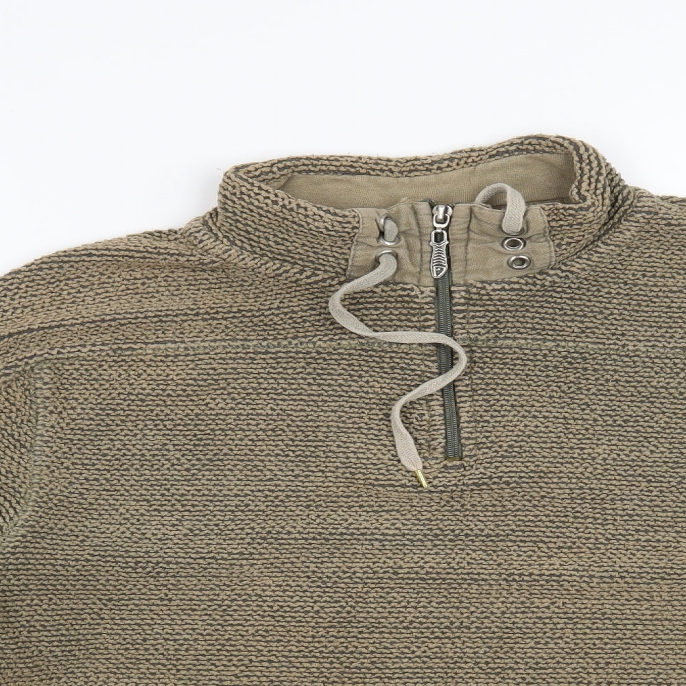 WEIRDFISH Mens Beige   Pullover Sweatshirt Size L