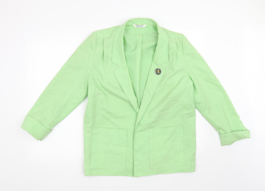 Front view of Miss Smith women’s green jacket blazer, size UK 10