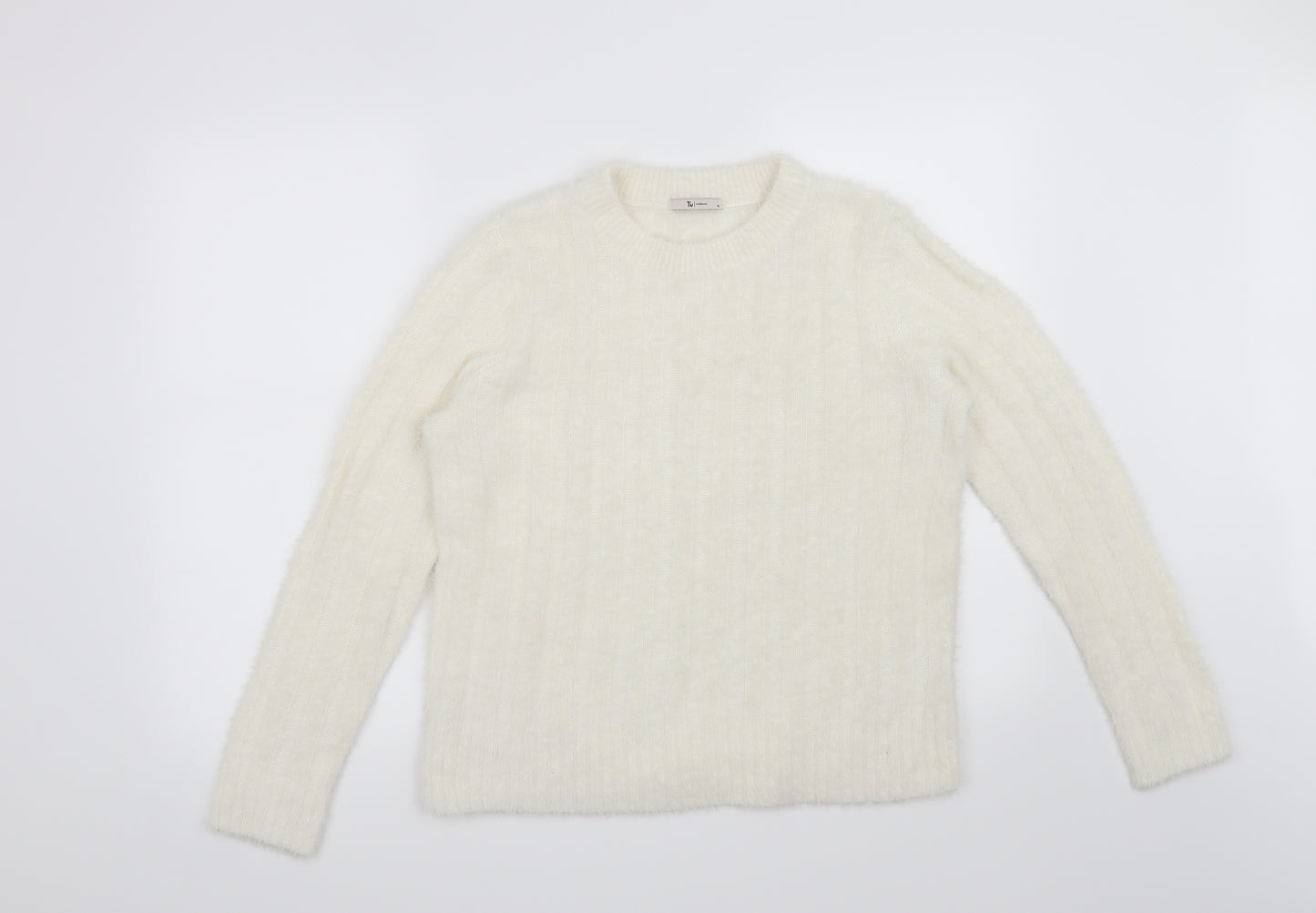 TU Womens Beige Striped  Pullover Jumper Size 14