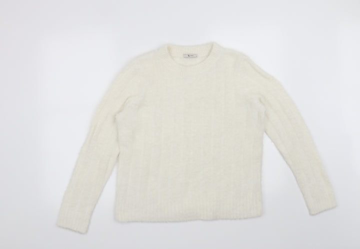 TU Womens Beige Striped  Pullover Jumper Size 14