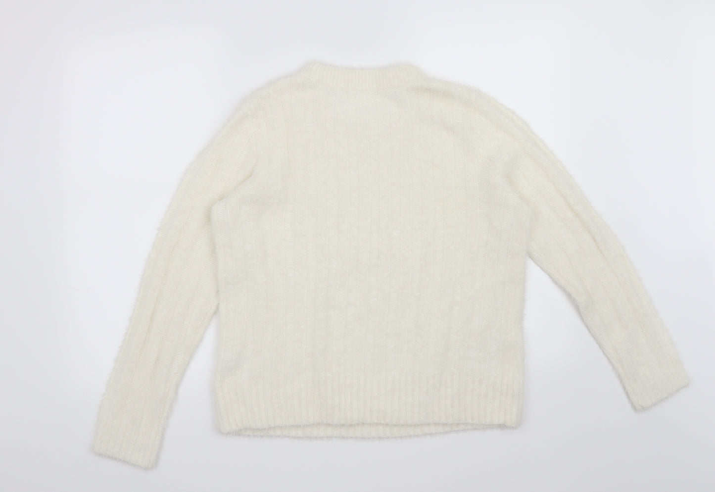 TU Womens Beige Striped  Pullover Jumper Size 14