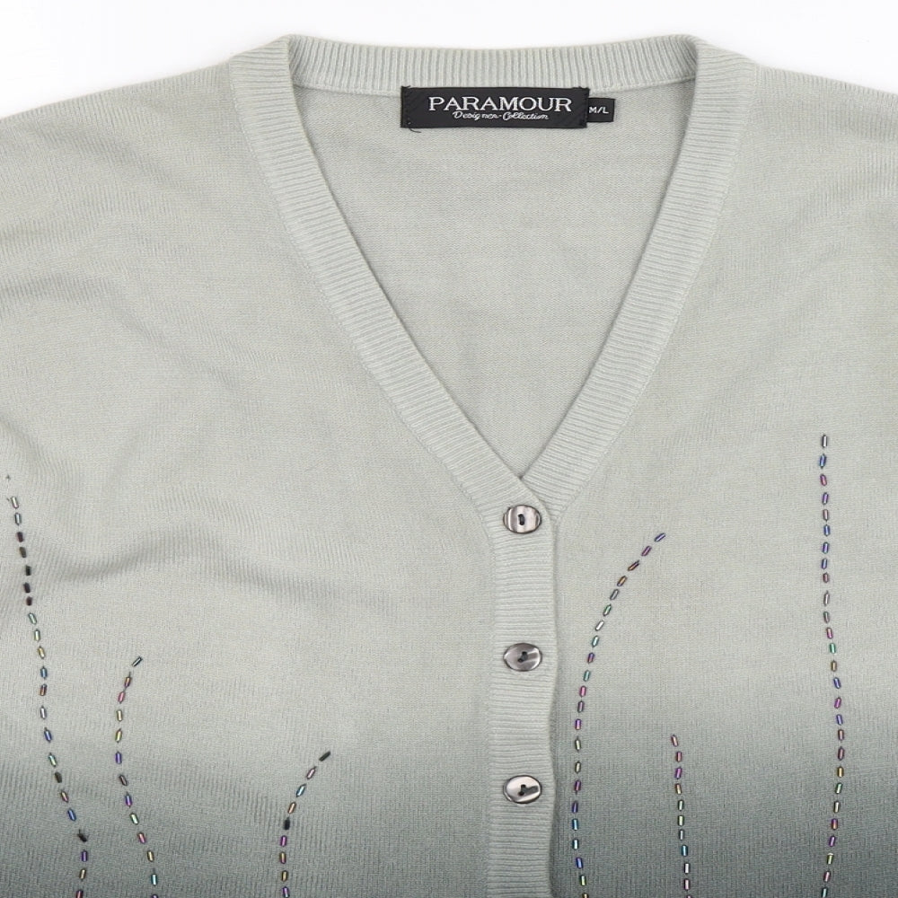 Paramour Womens Grey  Knit Cardigan Jumper Size L
