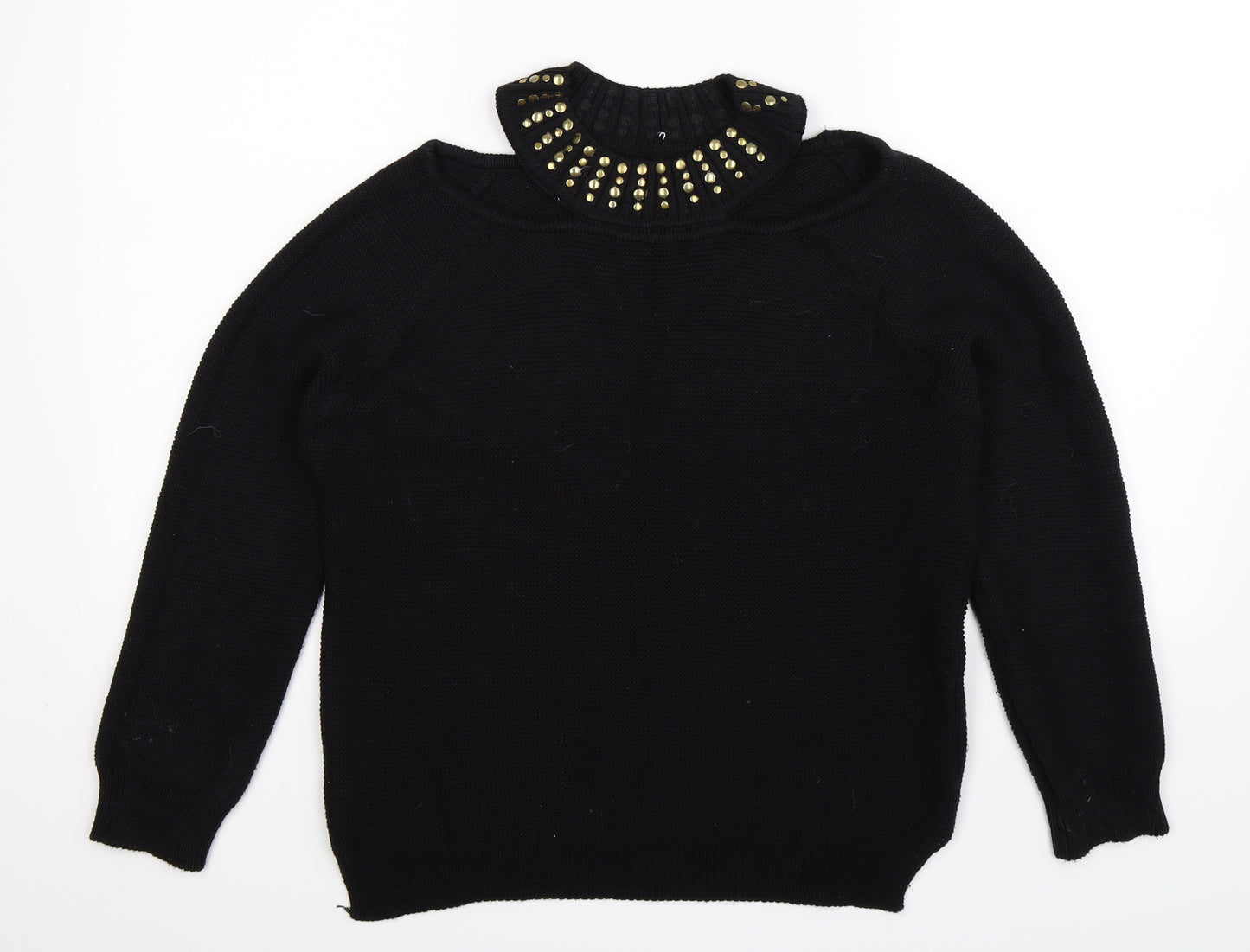 Select Womens Black  Knit Pullover Jumper Size 16