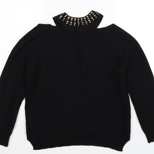 Select Womens Black  Knit Pullover Jumper Size 16