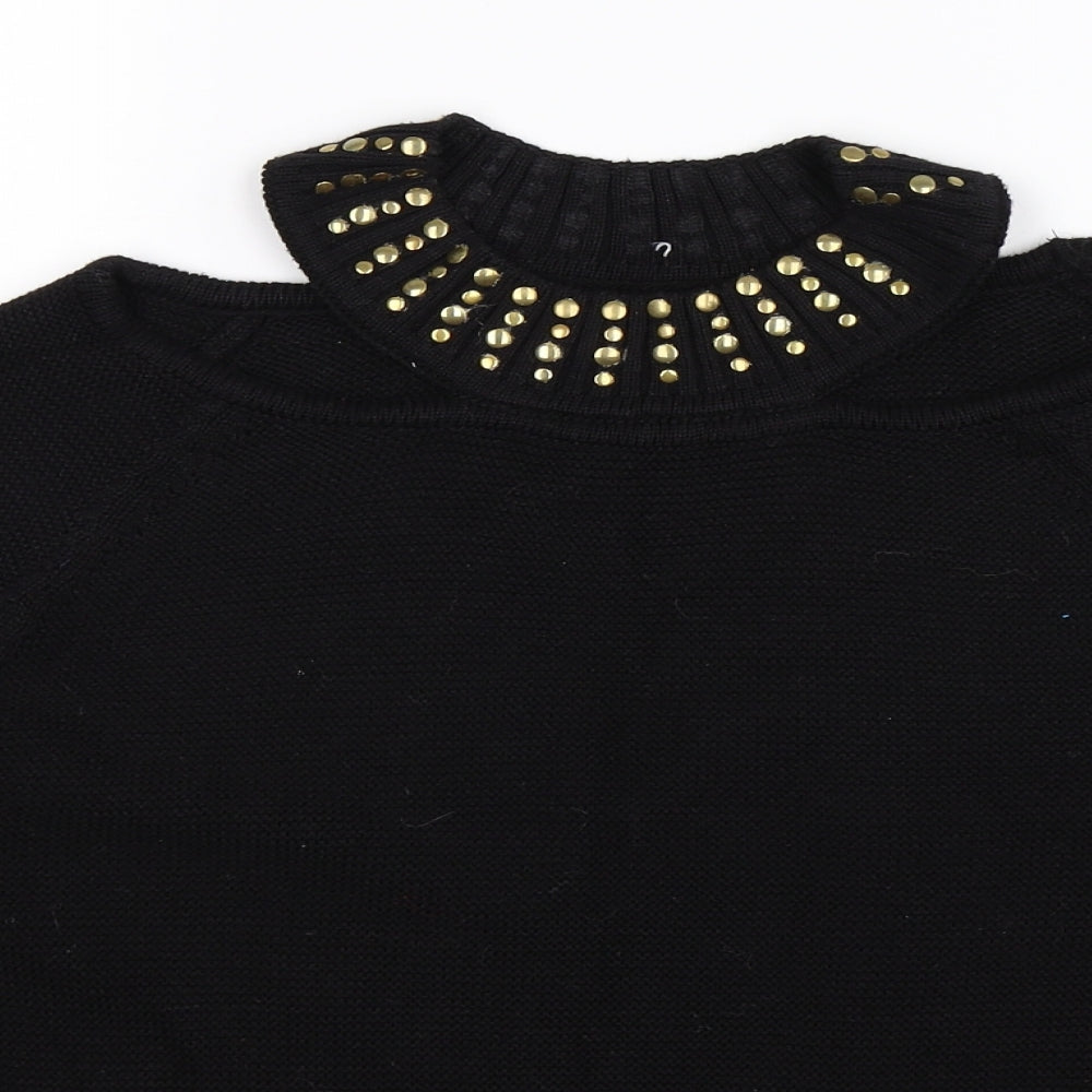 Select Womens Black  Knit Pullover Jumper Size 16