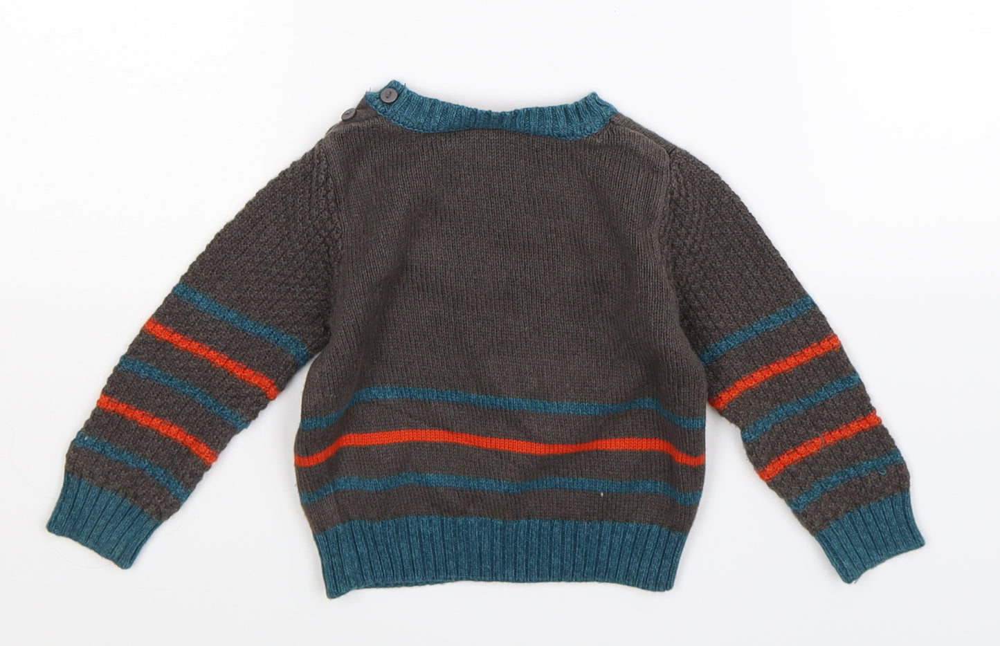 Mini Club Boys Grey  Knit Pullover Jumper Size 9-12 Months