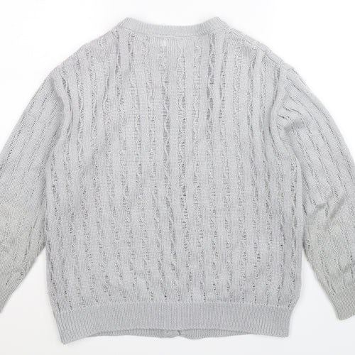 St Michael Womens Grey  Knit Cardigan Jumper Size 16