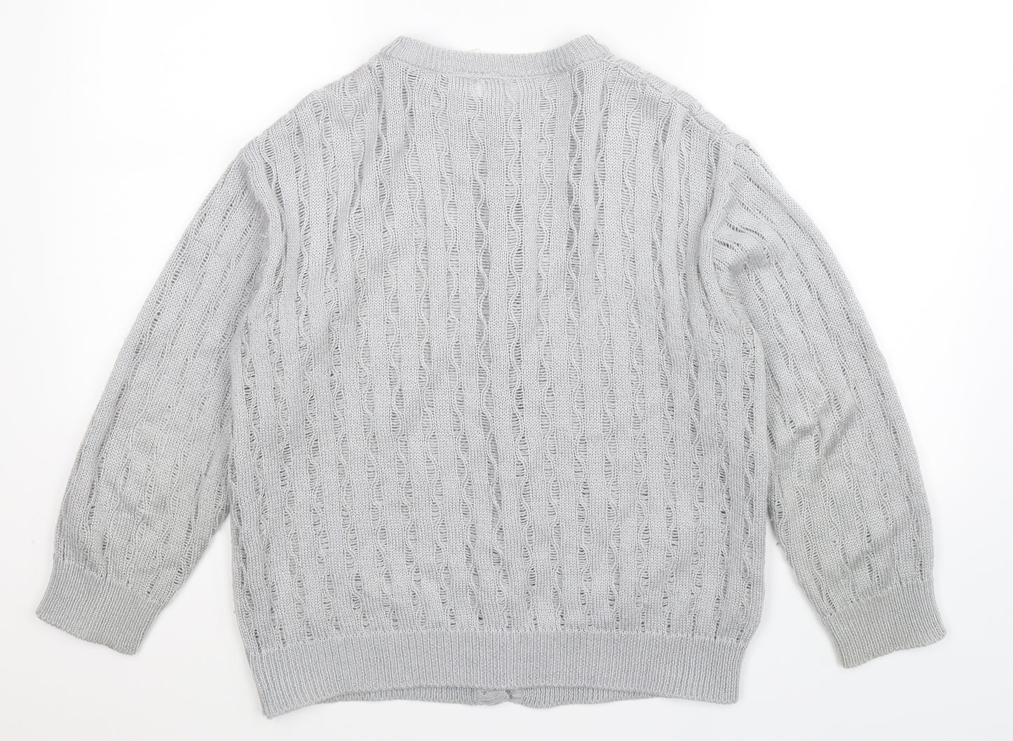 St Michael Womens Grey  Knit Cardigan Jumper Size 16