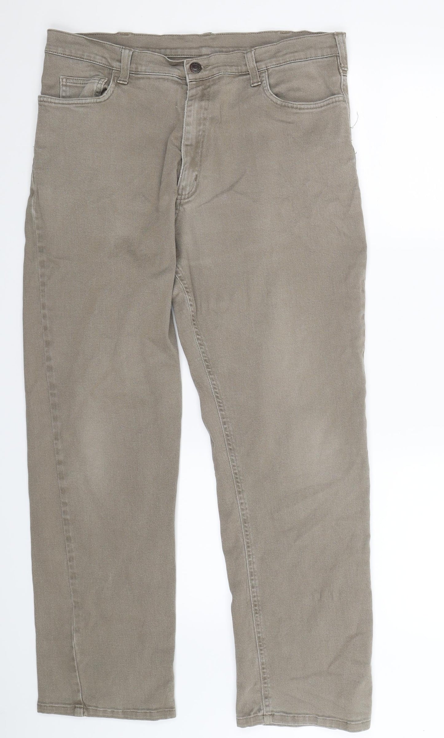 Easy Mens Grey  Denim Straight Jeans Size 36 L30 in
