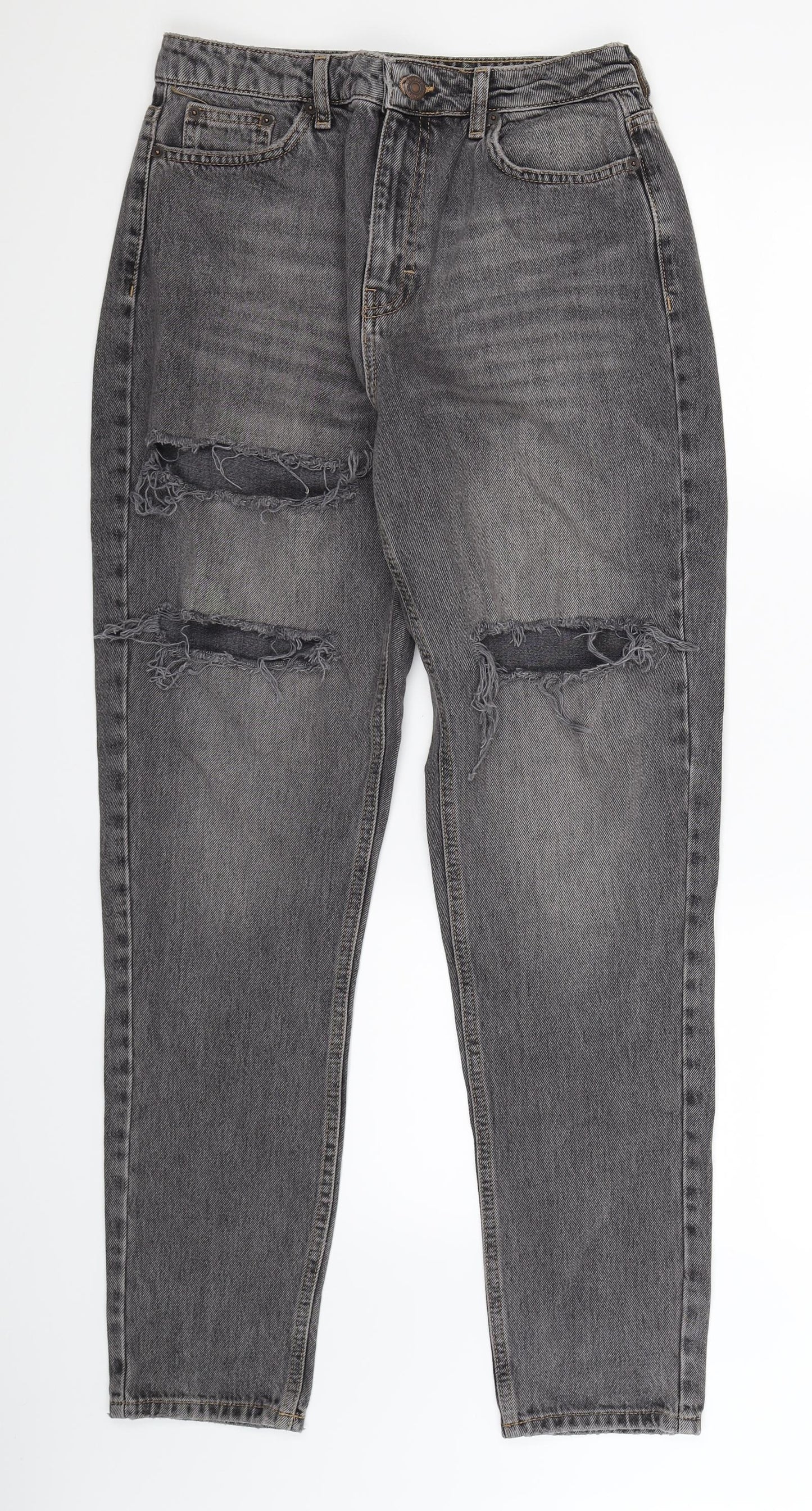Topshop Womens Grey  Denim Mom Jeans Size 30 in L32 in