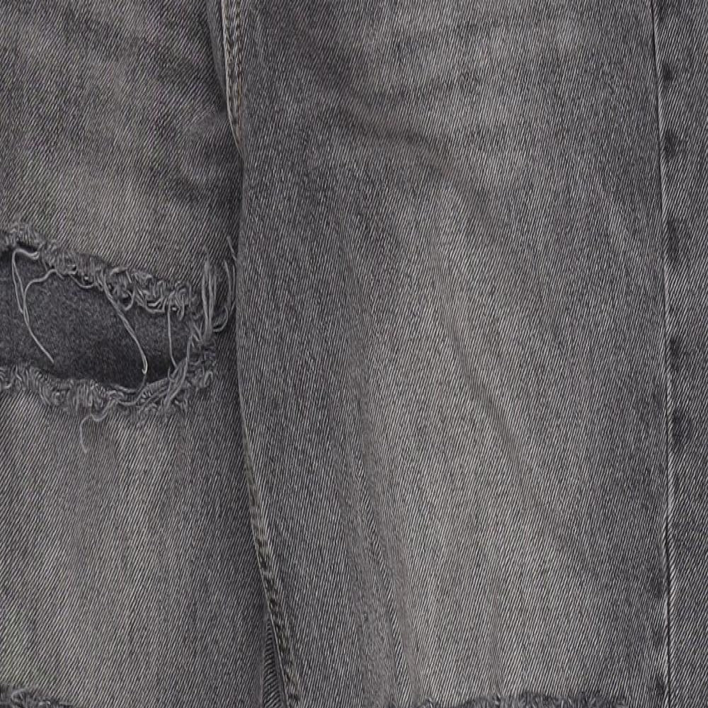 Topshop Womens Grey  Denim Mom Jeans Size 30 in L32 in