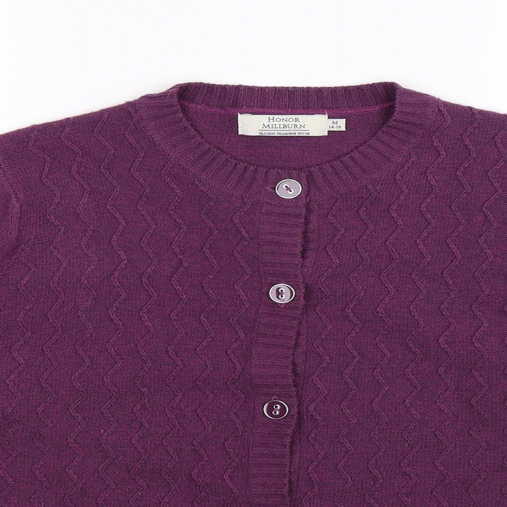 Honor Millburn Womens Purple  Knit Cardigan Jumper Size 16