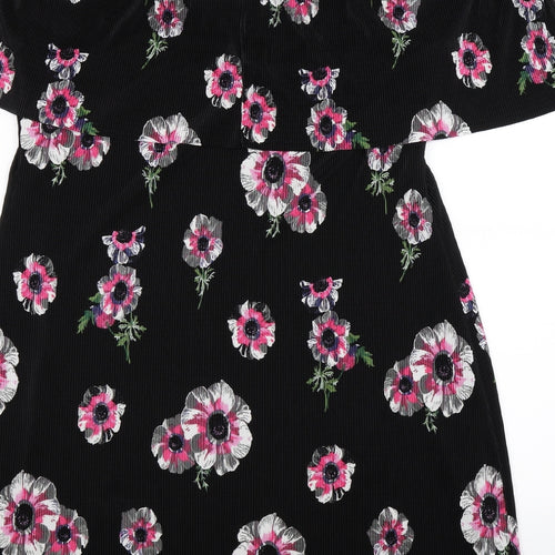 Warehouse Womens Black Floral  Tank Dress  Size 18