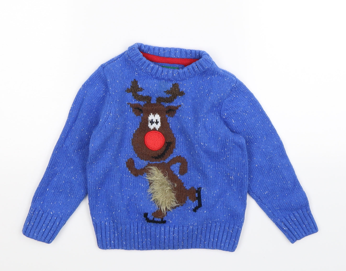TU Boys Blue  Knit Pullover Jumper Size 18-24 Months  - Christmas