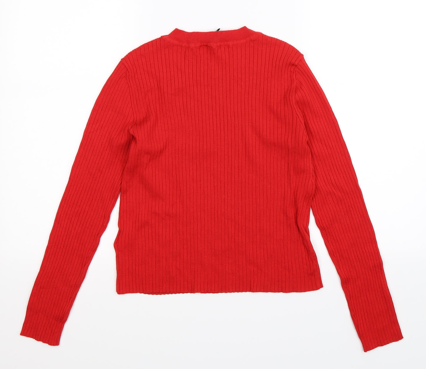 Divided Womens Red  Knit Pullover Jumper Size M