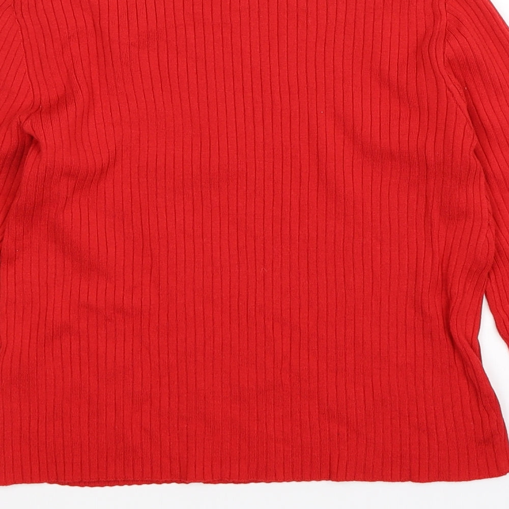 Divided Womens Red  Knit Pullover Jumper Size M