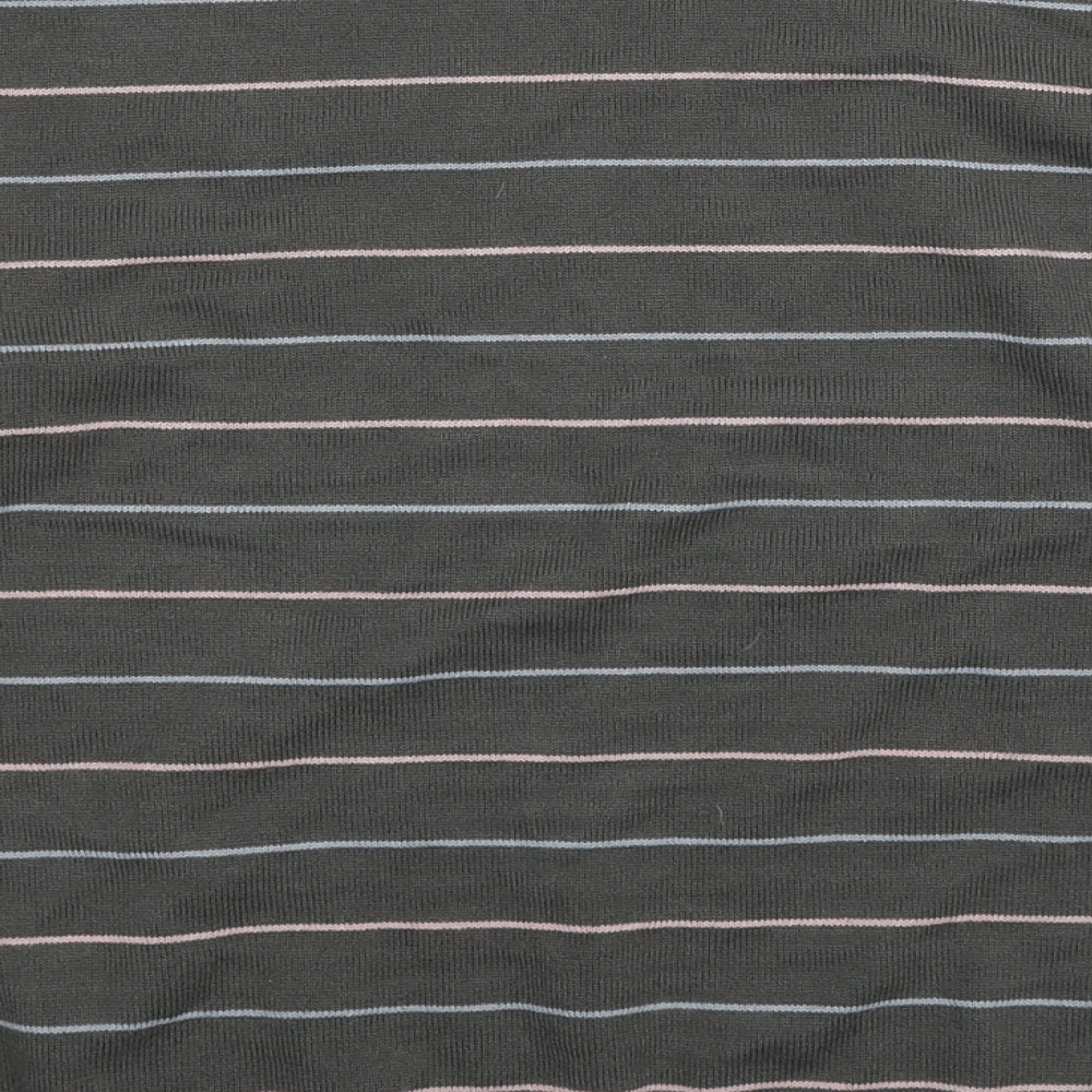 Cedar Wood State Mens Grey Striped Knit Pullover Jumper Size S