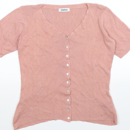 Precis Womens Beige  Knit Cardigan Jumper Size M